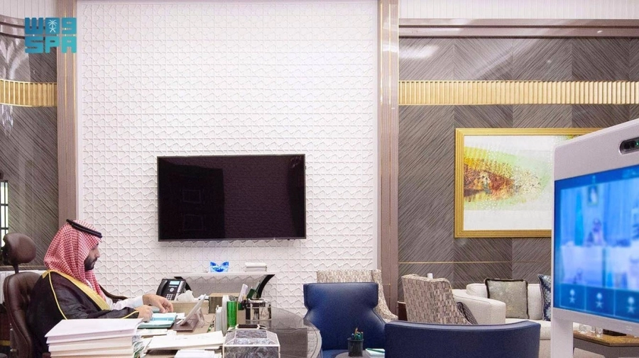 الأمير محمد بن سلمان خلال جلسة مجلس الوزراء (واس) 