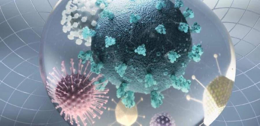 رسم تخيلي لڤايروس كورونا التاجي 