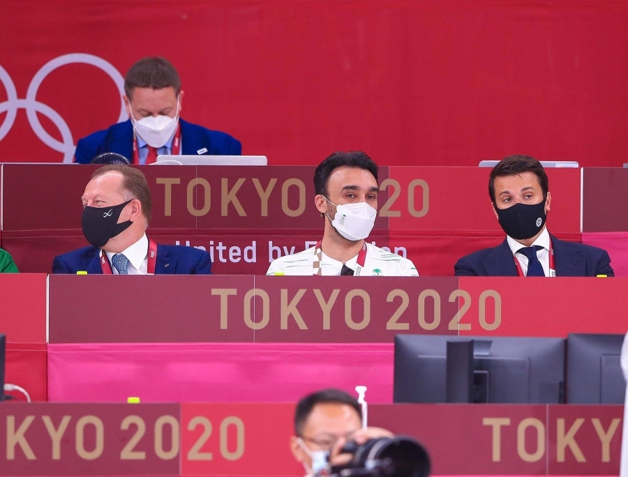 خلال حضوره مشاركة لاعب الجودو سليمان حماد  (واس)