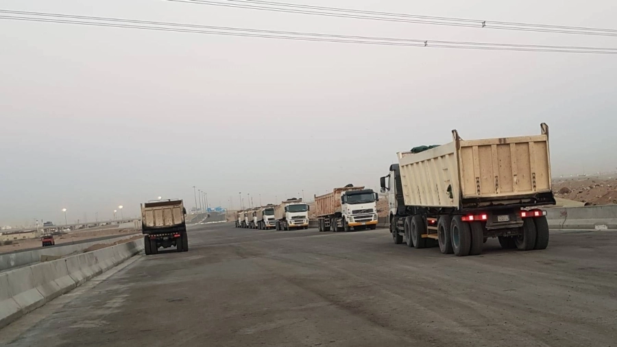 من أعمال تنفيذ مشروع الطريق الرابط بين جدة ومكة المكرمة المباشر، بنسبة إنجاز في مرحلته الأولى 55%، والثانية 73%، والثالثة 