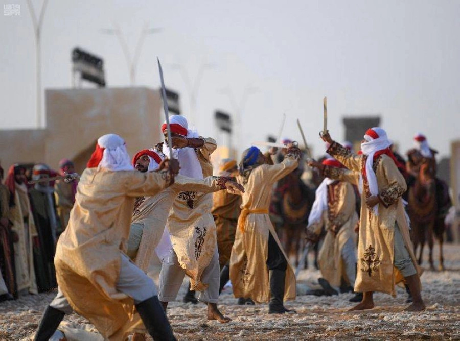 من المشاهد التمثيلية بسوق عكاظ                                                                     (مكة)