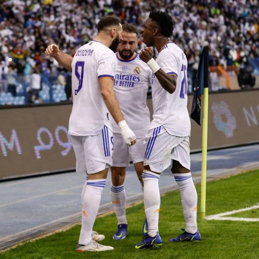 فرحة الريال بالفوز على برشلونة