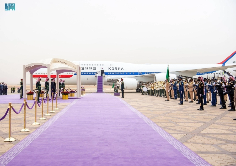 من مراسم الاستقبال 