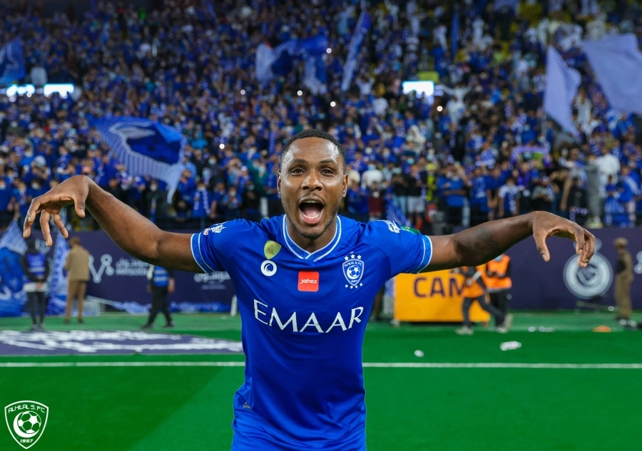 أوديون إيغالو عقب هدفه في النصر أمس الأول