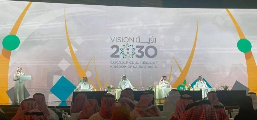 الوزراء خلال المؤتمر الصحفي بالرياض