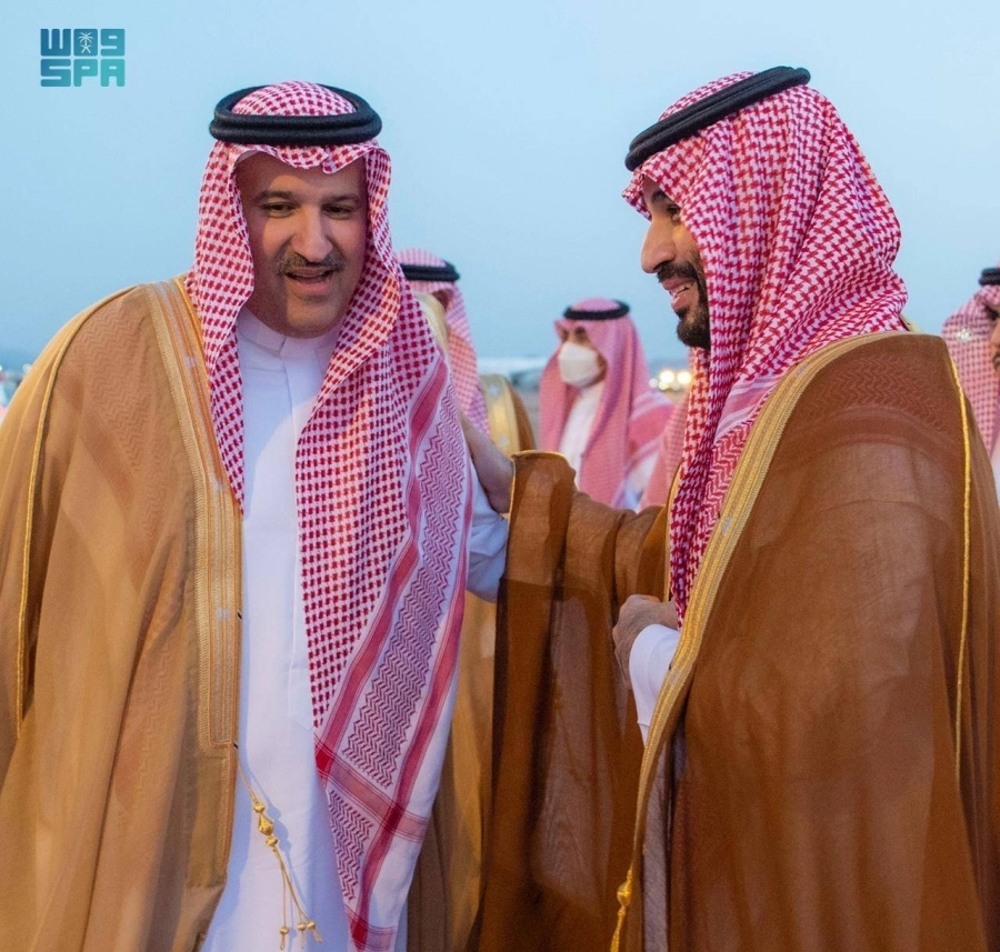 الأمير محمد بن سلمان لدى وصوله المدينة المنورة (واس) 
