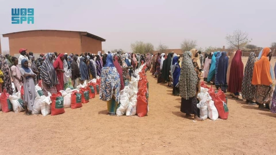 نساء من النيجر بعد تسلم السلال (واس)