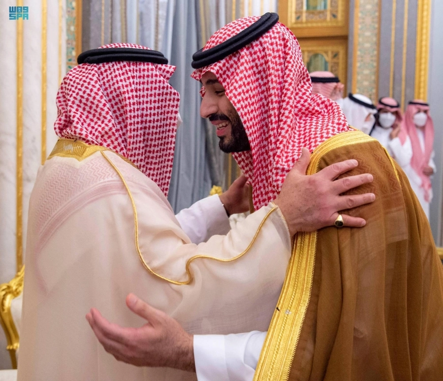 الأمير محمد بن سلمان خلال الاستقبال