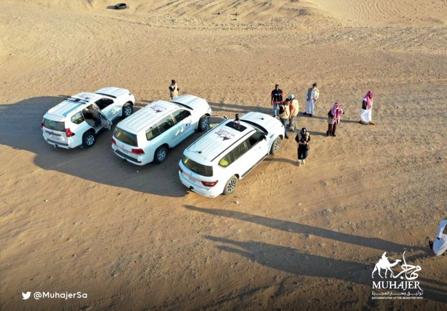 فريق التوثيق خلال الرحلة (مكة)