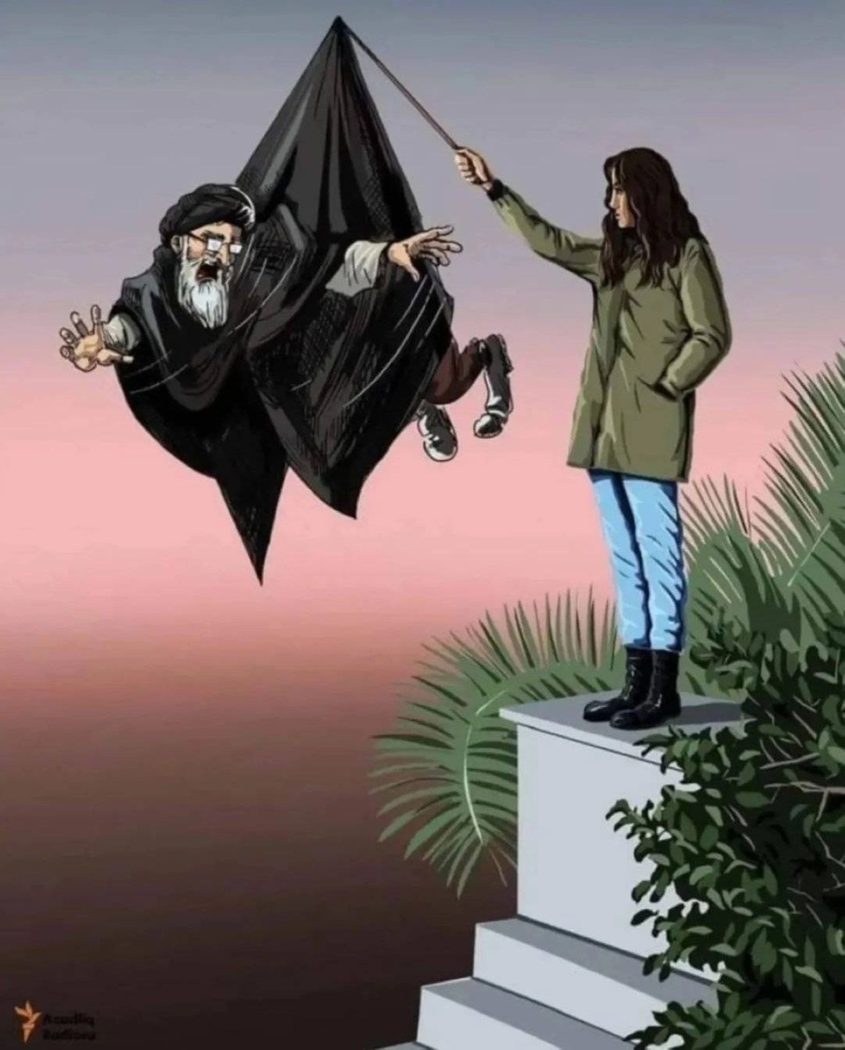 






كاريكاتير نشره موقع «الحرة» عن اقتلاع خامنئي