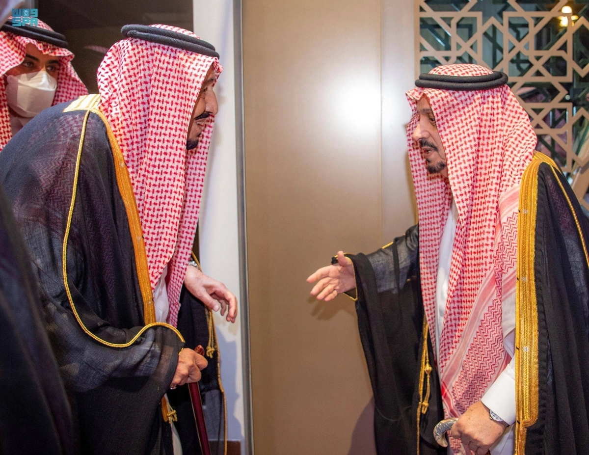 الملك سلمان بن عبدالعزيز لدى وصوله الرياض (واس)