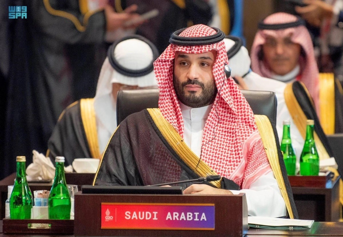 الأمير محمد بن سلمان لدى ترؤسه وفد المملكة في قمة العشرين (واس)
