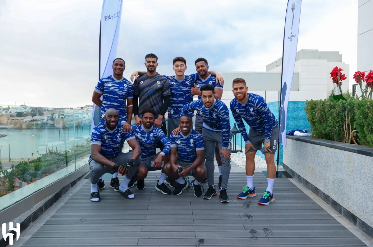 

 بعض لاعبي الهلال قبل انطلاق التدريبات