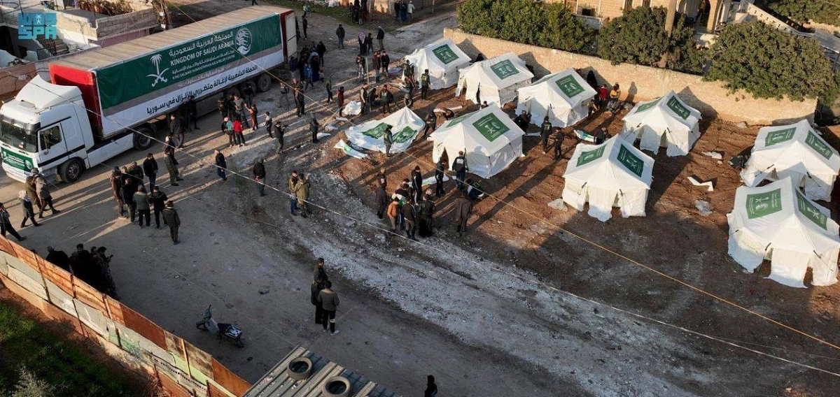 

خيام نصبها مركز الملك سلمان للإغاثة بسوريا       (واس)