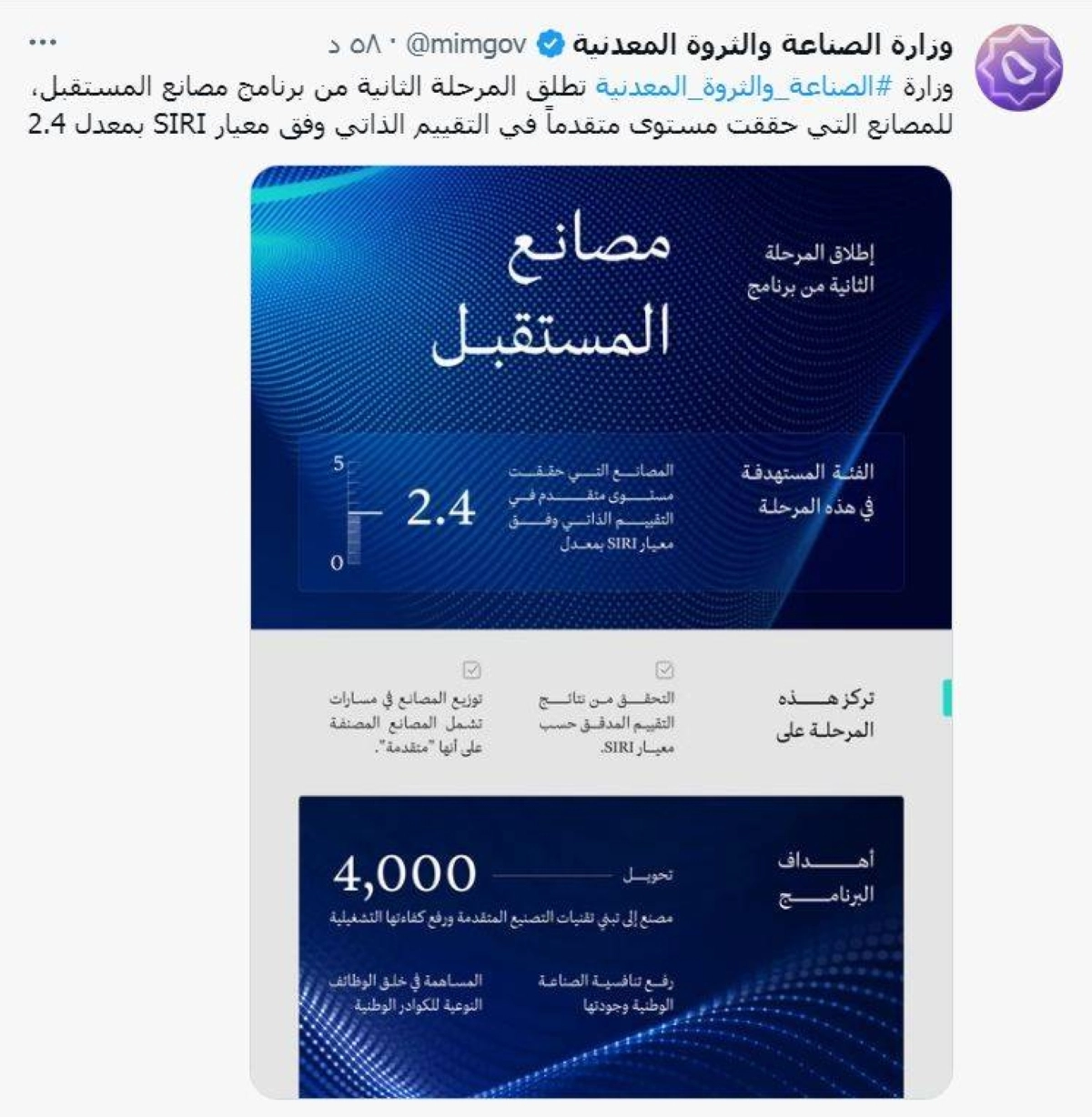 تغريدة الوزارة عن إطلاق المرحلة الثانية أمس