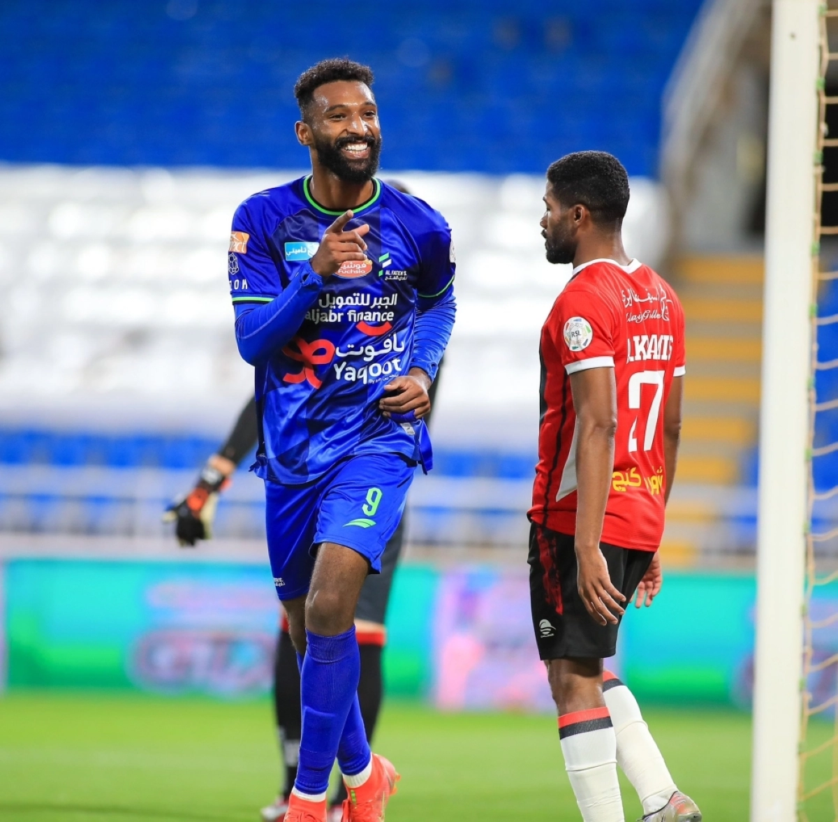 

فراس البريكان بعد تسجيله الهدف الثالث