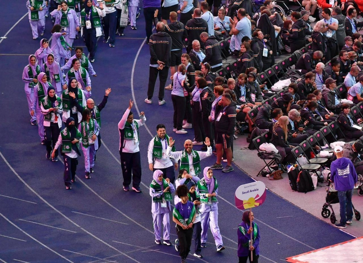 جانب من ظهور الوفد السعودي في حفل افتتاح دورة الألعاب العالمية الصيفية السادسة عشر للأولمبياد الخاص برلين2023