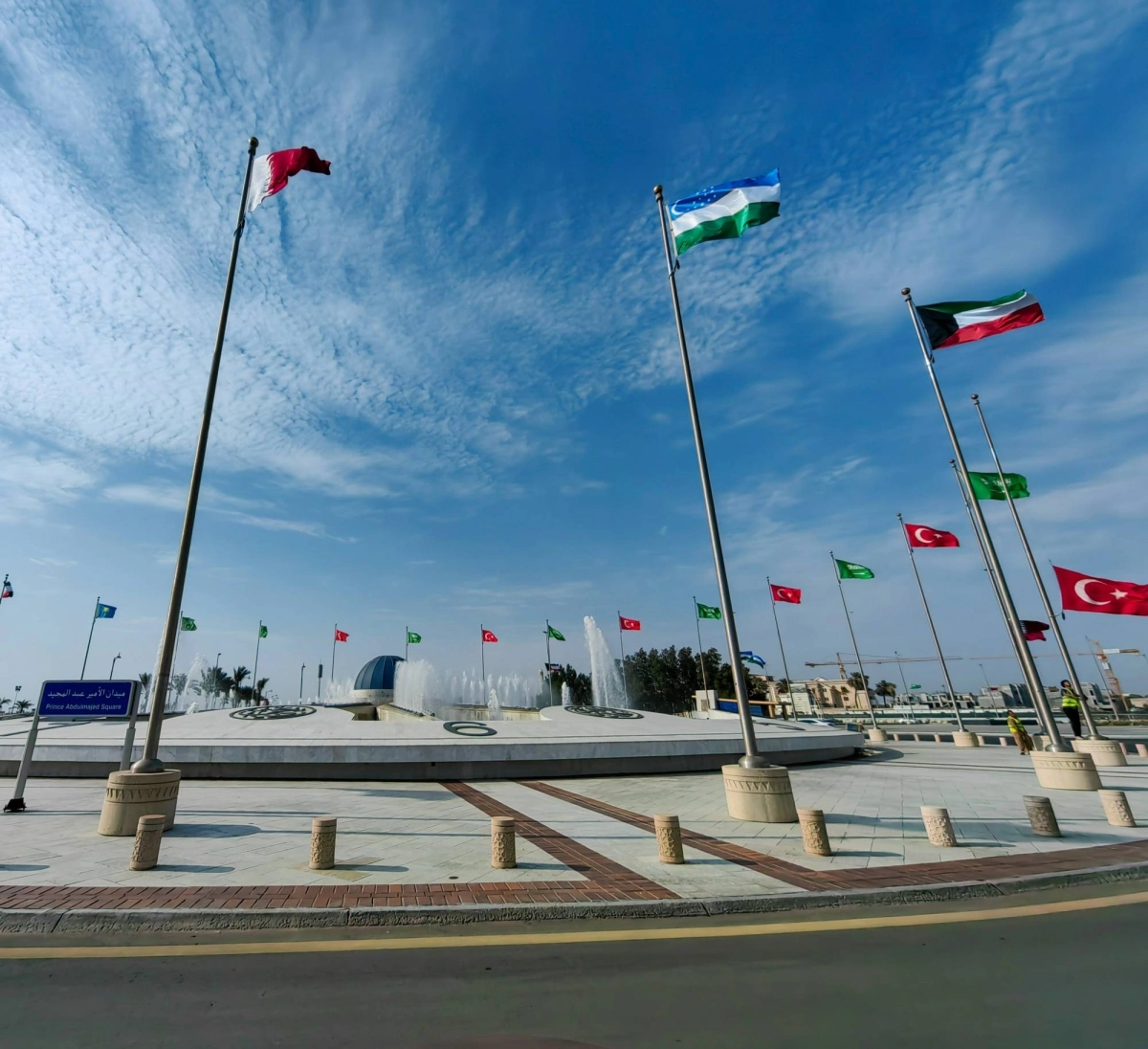 

أعلام الدول المشاركة تزين ميادين جدة                  (أنس الحارثي)