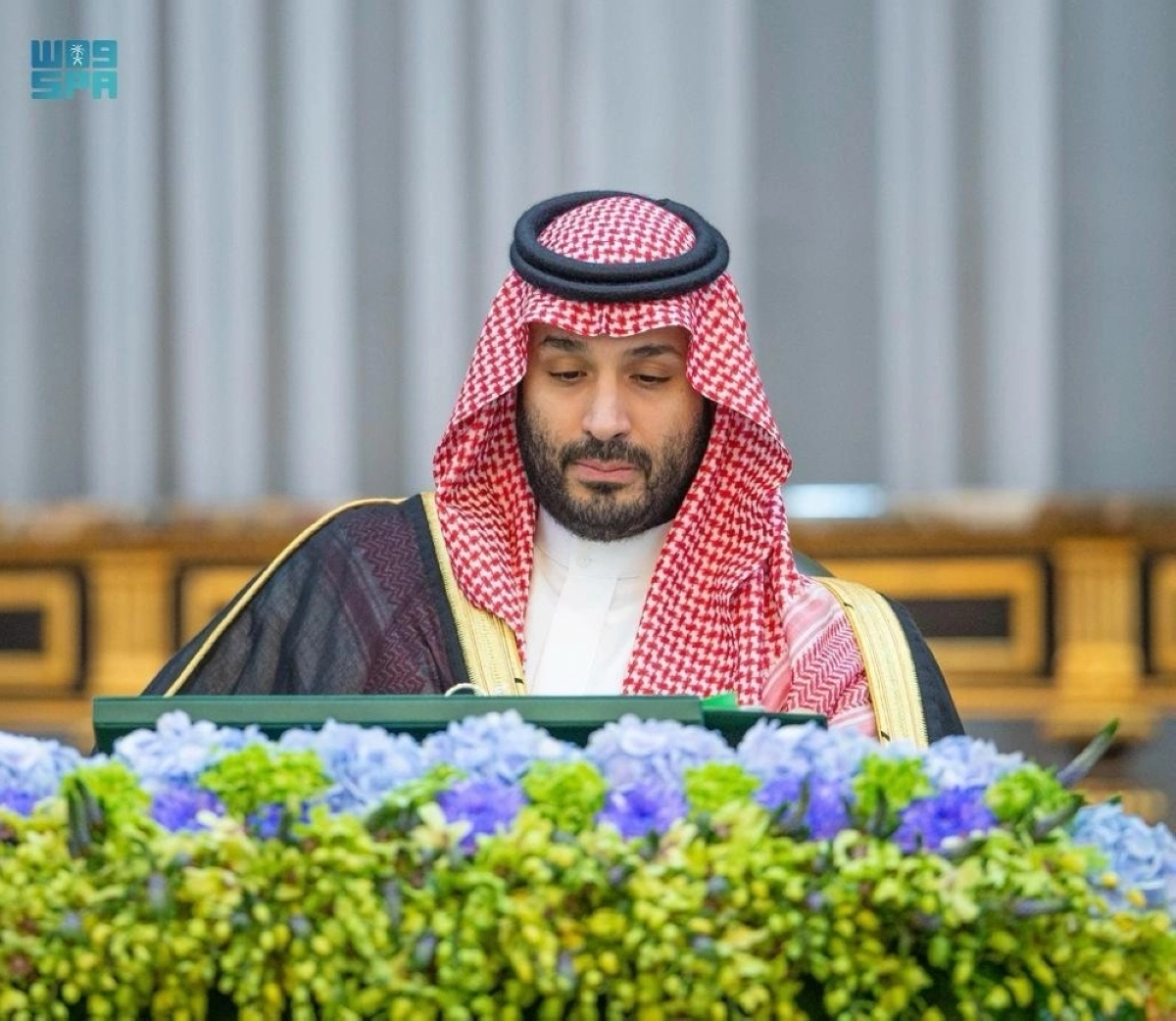 الأمير محمد بن سلمان خلال ترؤسه جلسة مجلس الوزراء (واس)