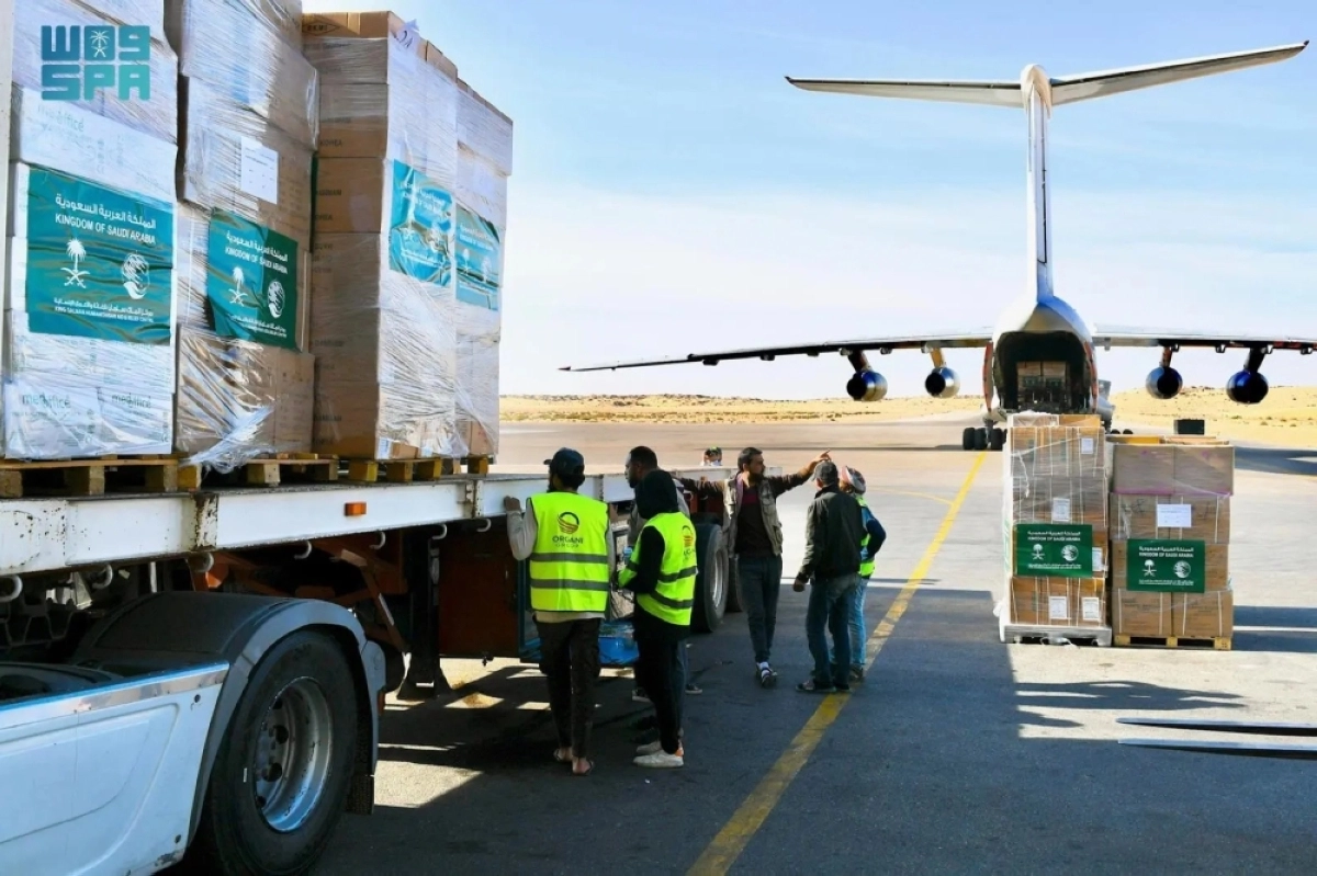 لحظة وصول الطائرة للعريش (واس)