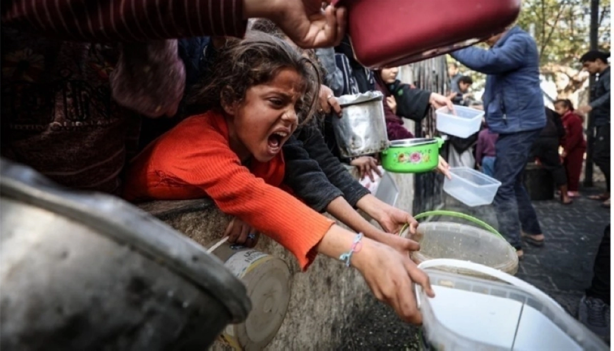 اطفال فلسطينيون يكافحون من أجل الطعام (مكة)