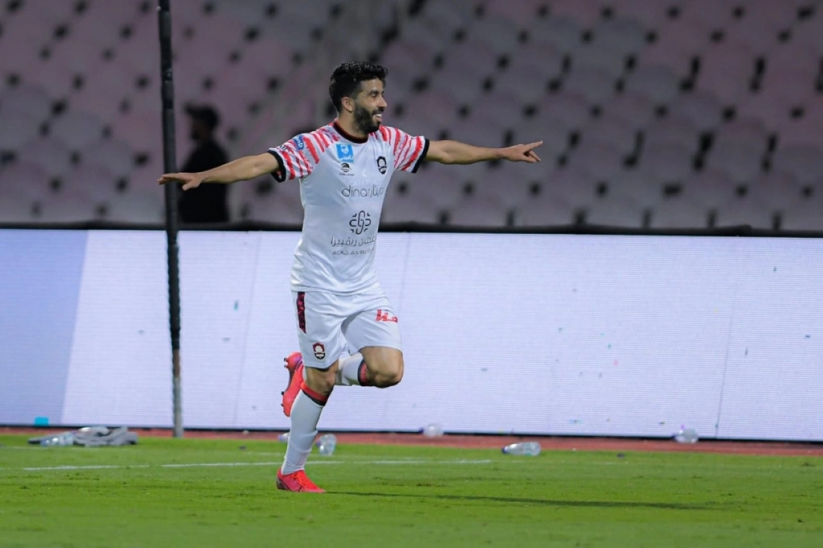 كريم البركاوي يحتفل بهدفه في الاتحاد
