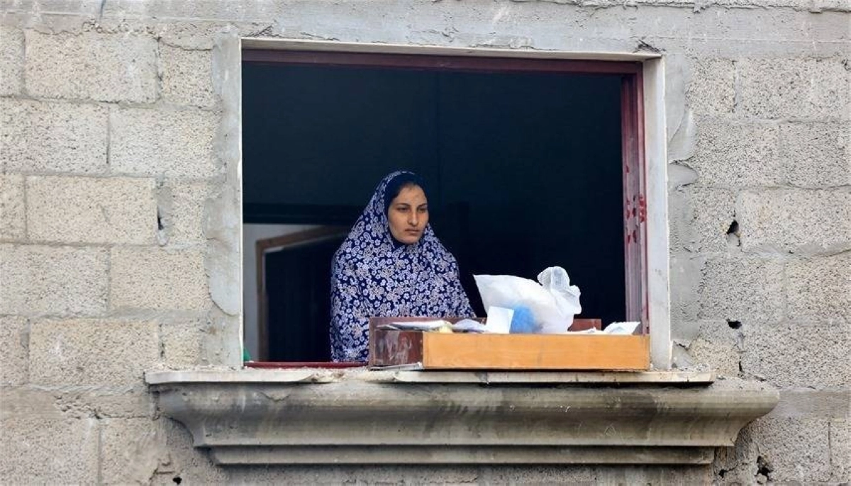 اثار القصف في مخيم المغازي