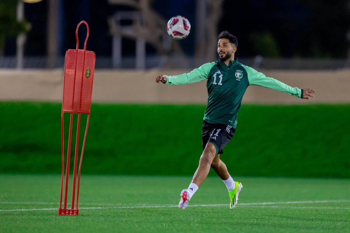 صالح الشهري في تدريبات الأخضر