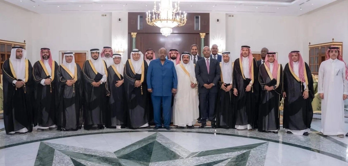 


الرئيس الجيبوتي يتوسط الوفد السعودي 