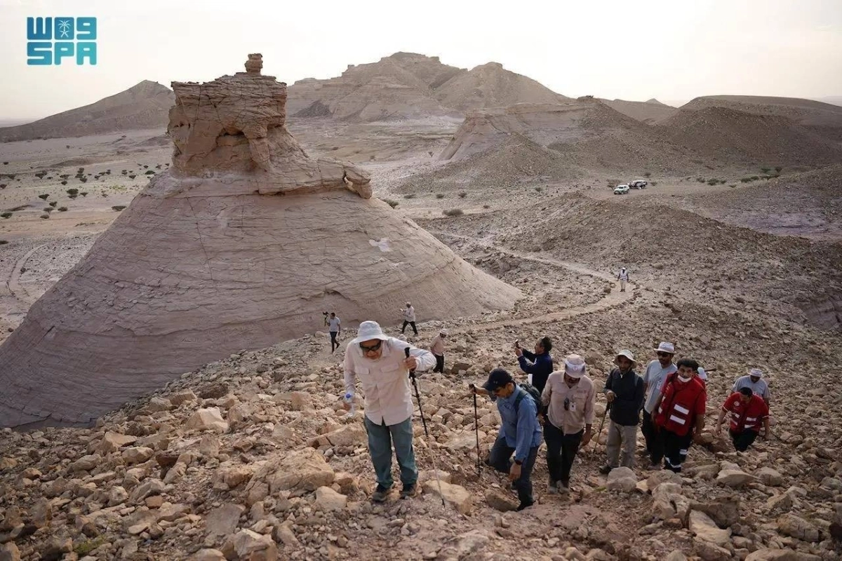 


فريق يتجول بالمحمية                                                        (مكة) 