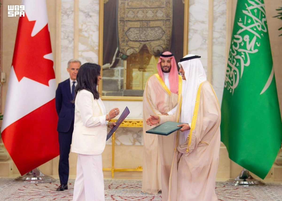 ولي العهد يستقبل رئيس وزراء كندا ويعقدان جلسة  مباحثات رسمية ويشهدان مراسم تبادل عدد من مذكرات التفاهم الثنائية
