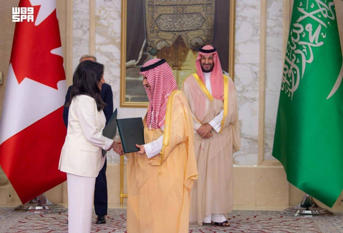 ولي العهد يستقبل رئيس وزراء كندا ويعقدان جلسة  مباحثات رسمية ويشهدان مراسم تبادل عدد من مذكرات التفاهم الثنائية