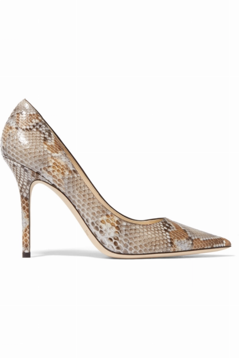 09 - Jimmy choo حذاء بجلد الثعبان يتناسب مع الألوان الدافئة