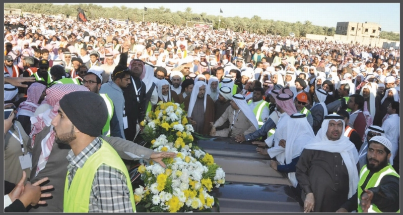 الشهداء على منصة للصلاة عليهم (مكة)
