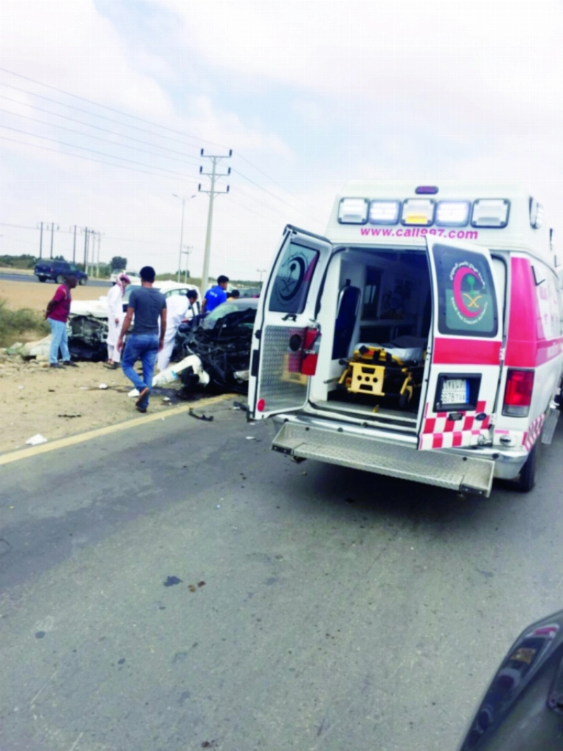 الهلال الأحمر خلال مباشرته أحد الحوادث (مكة)