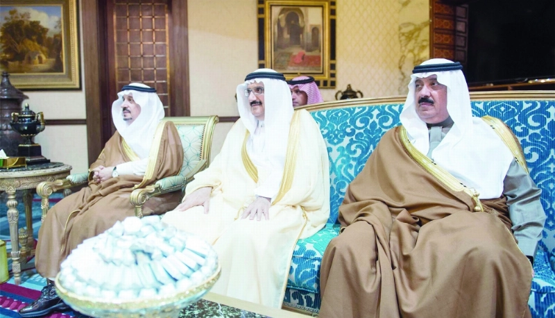الأمراء فيصل بن بندر ومنصور بن متعب ومتعب بن عبدالله