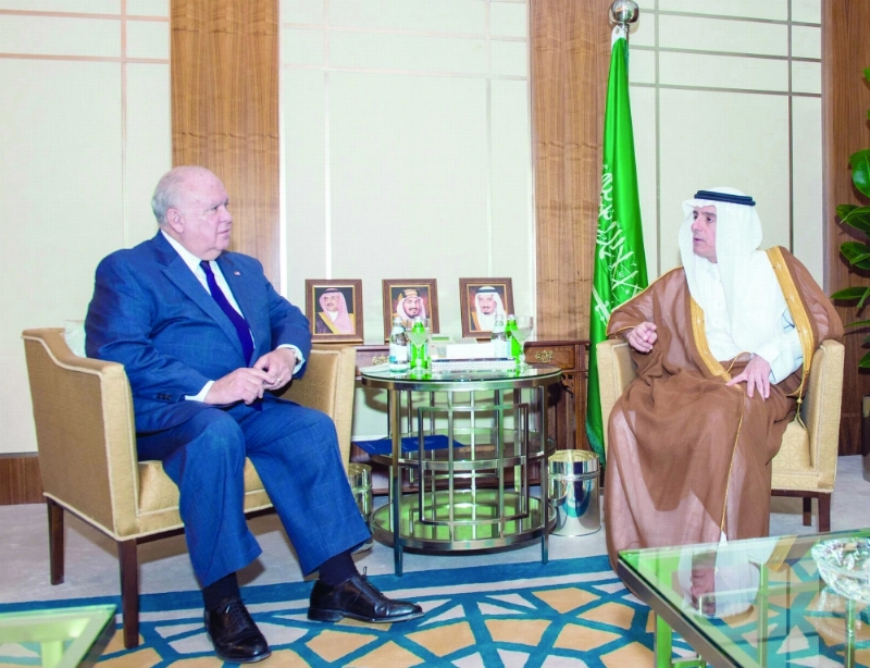 عادل الجبير مستقبلا جوزيف ويستفول في الرياض (واس)