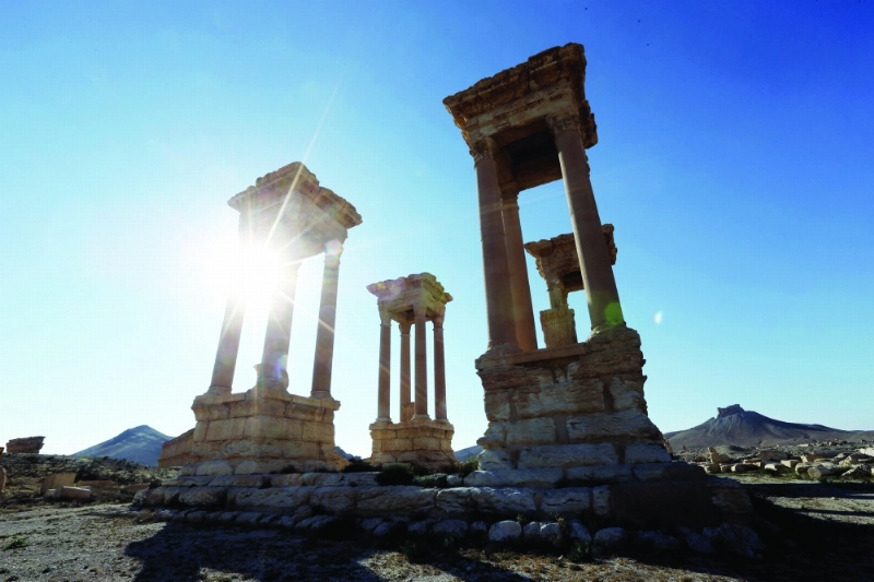 بقايا من آثار تدمر ( إ ف ب)