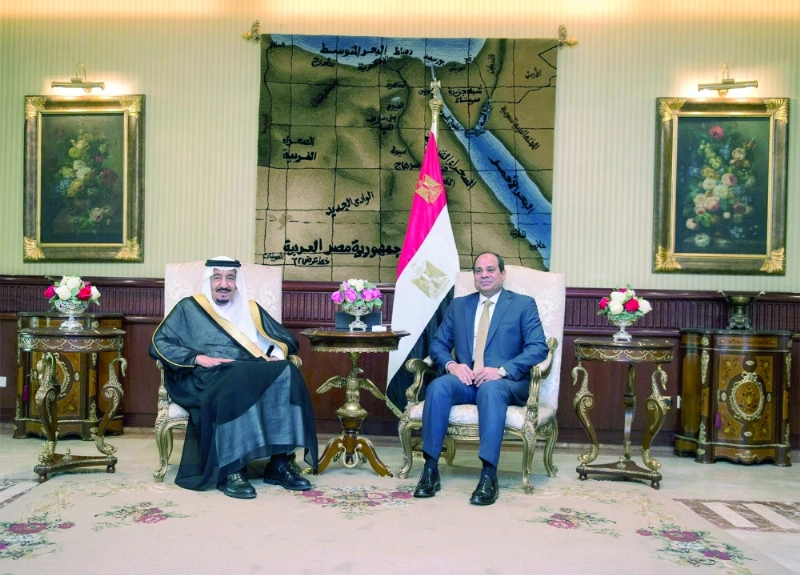 جانب من لقاءات الملك سلمان والرئيس المصري (واس)