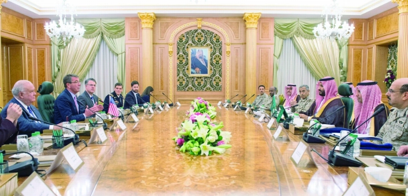 الأمير محمد بن سلمان وأشتون كارتر يناقشان التطورات في المنطقة (واس)