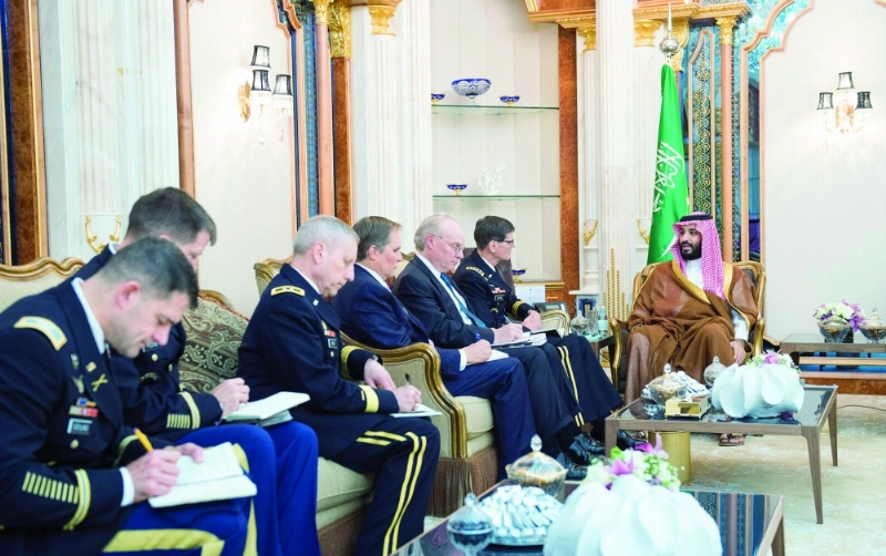 الأمير محمد بن سلمان لدى لقائه جوزيف فوتل في جدة أمس (واس)