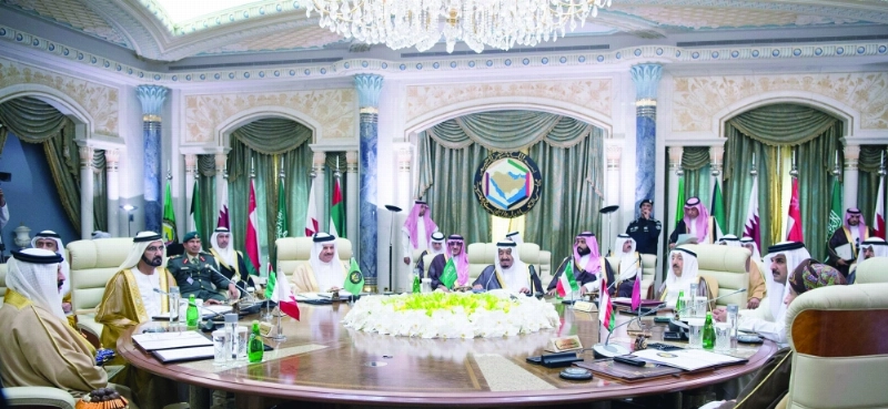 قادة دول مجلس التعاون خلال اجتماعهم أمس (واس)