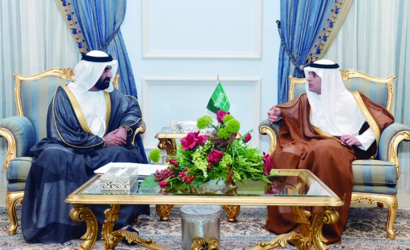 عادل الجبير خلال لقائه بمحمد الظاهري (واس)