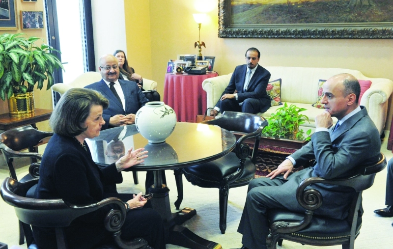 جانب من اللقاء في واشنطن أمس (واس)