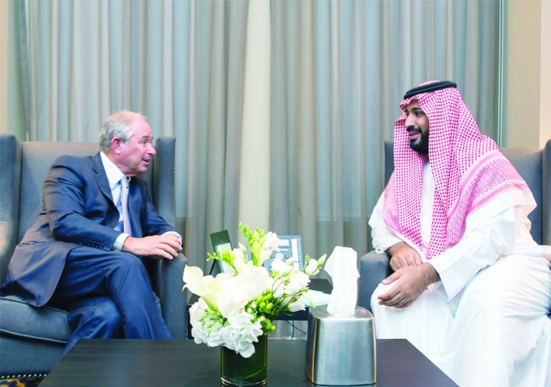 الأمير محمد بن سلمان مجتمعا مع شوارتزمان (بندر الجلعود)