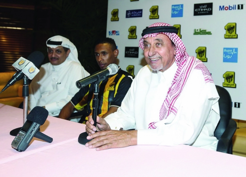 أحمد مسعود وبدر النخلي في المؤتمر الصحفي أمس (إعلامي الاتحاد)