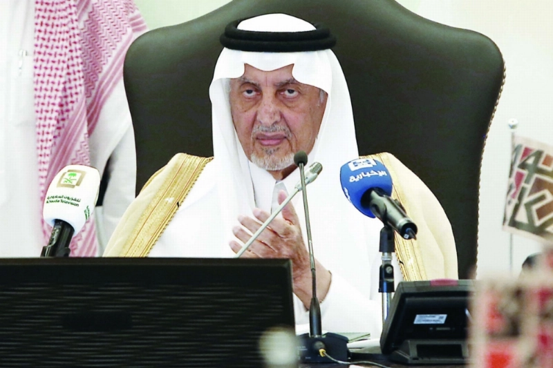 خالد الفيصل في أحد مؤتمرات سوق عكاظ (ثامر الفرج)