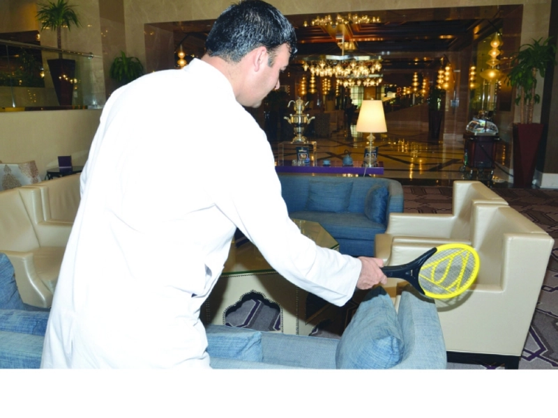 موظف يطارد الذباب (مكة)