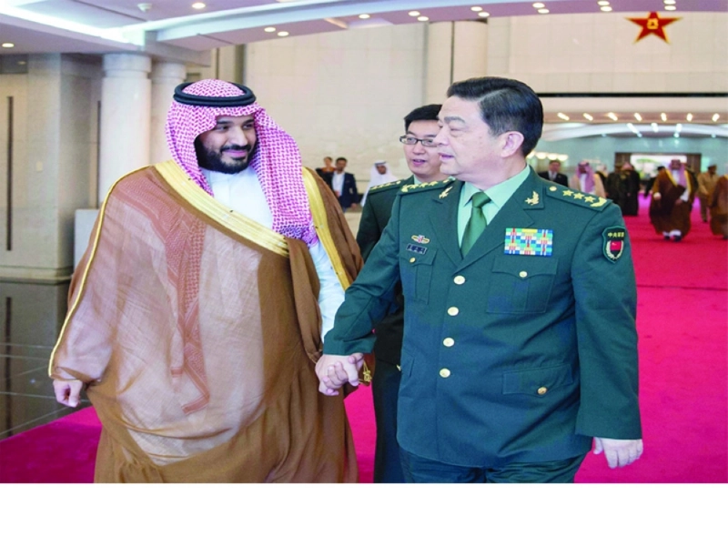 الأمير محمد بن سلمان مع وزير الدفاع الصيني (واس)