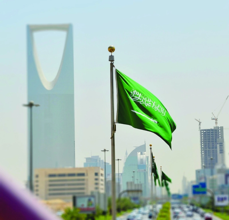 مدينة الرياض توشحت بأعلام السعودية بمناسبة اليوم الوطني (واس)